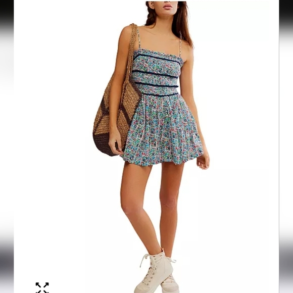 Free People Pants - Free People Women's Bali Checked Out Printed Romper Medium New